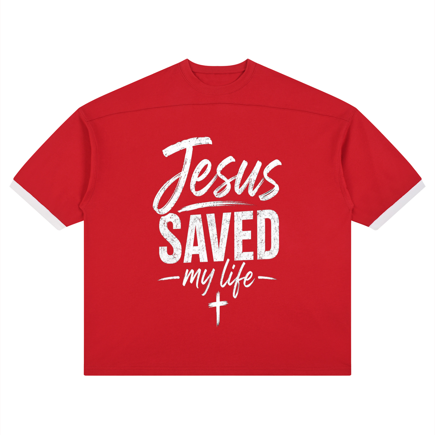 Jesus Saved My Life Color Block Tee