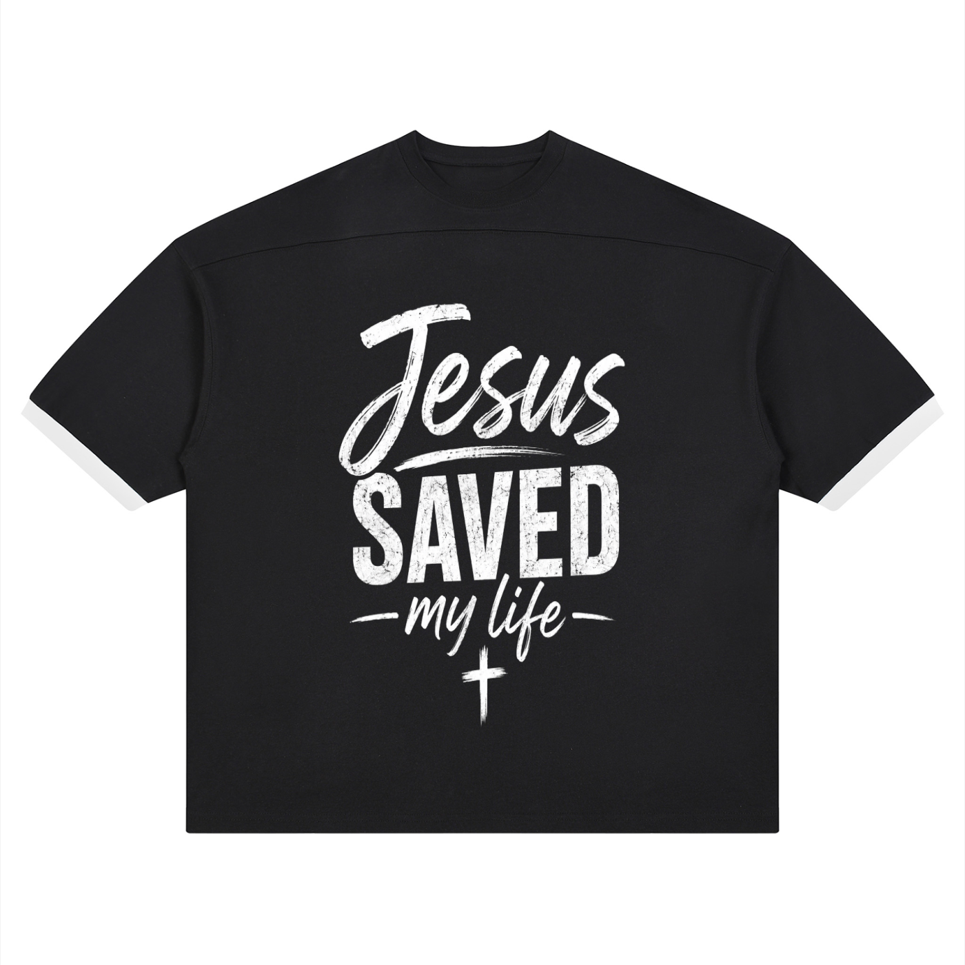 Jesus Saved My Life Color Block Tee