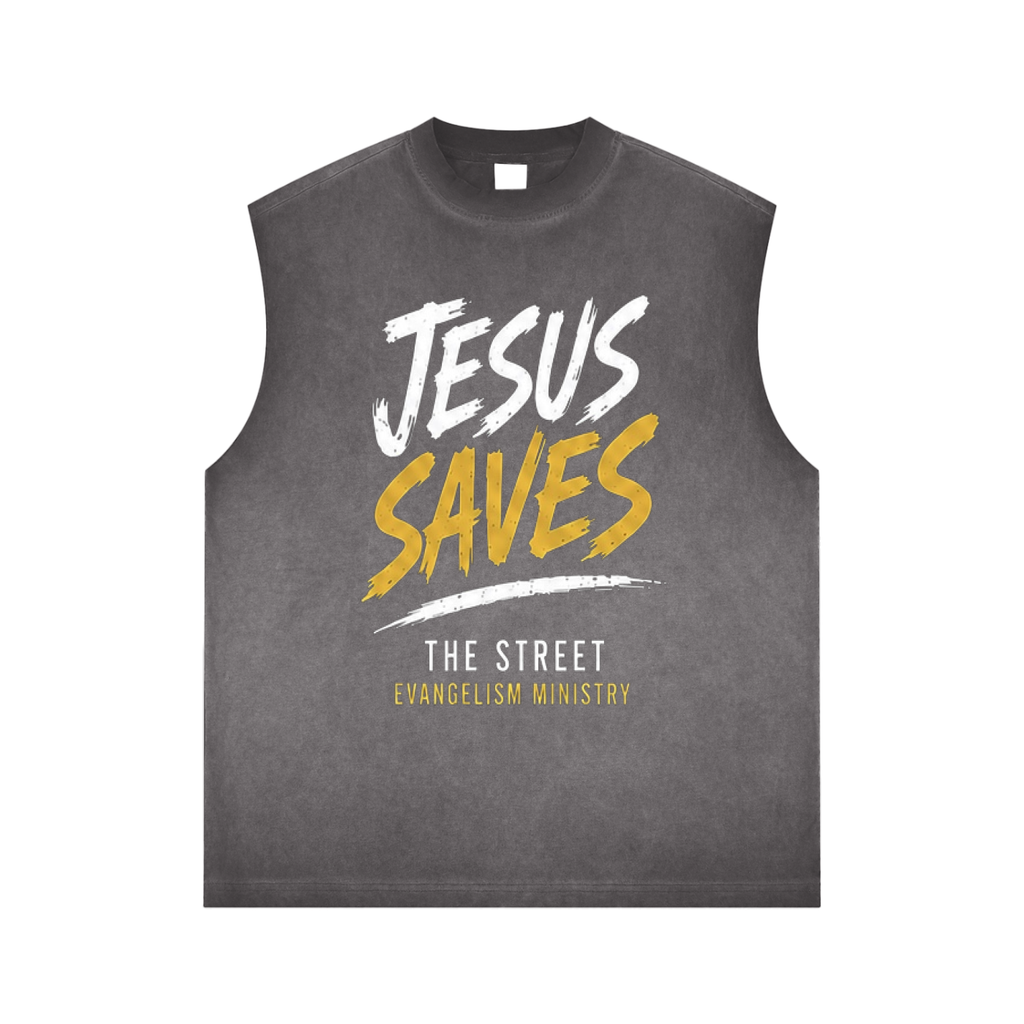 Jesus Saves Reverse Washed Tank