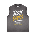 Jesus Saves Reverse Washed Tank