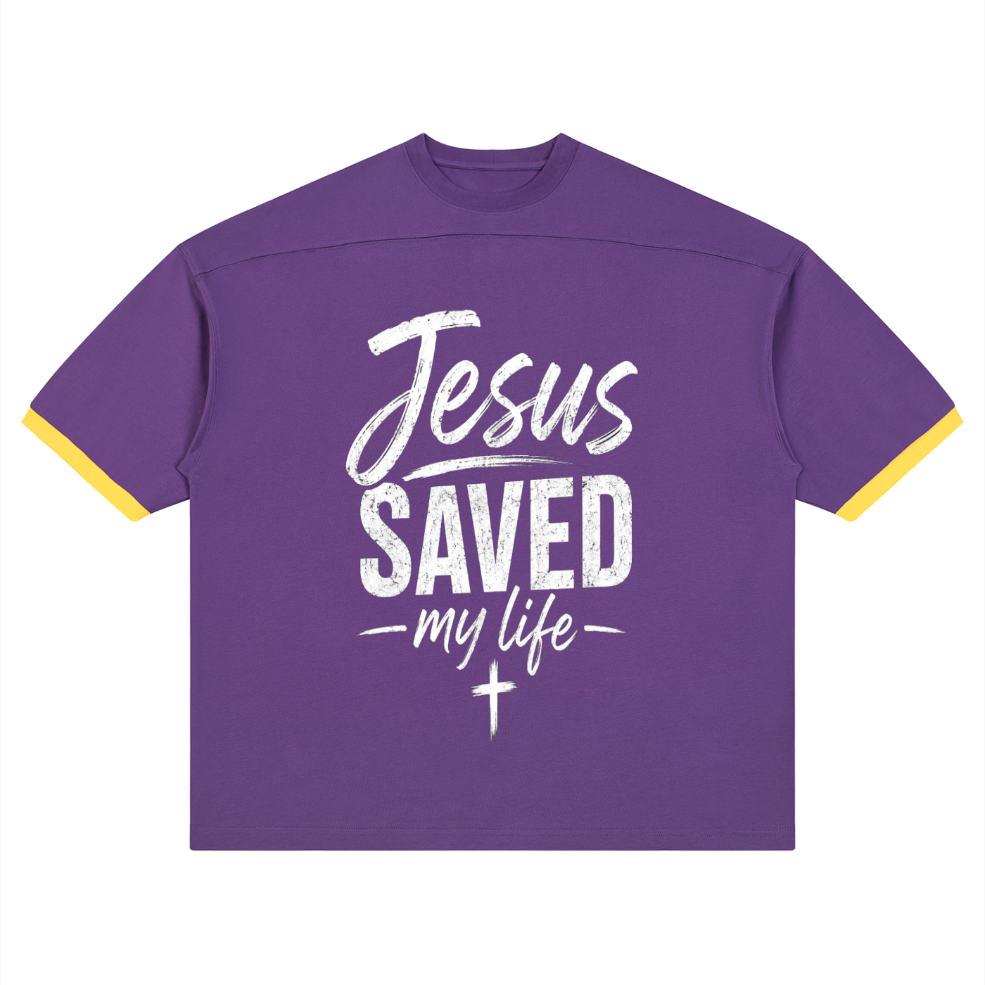 Jesus Saved My Life Color Block Tee