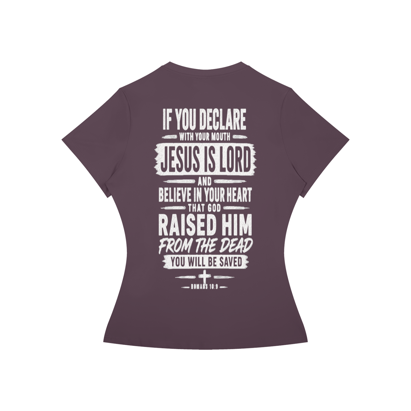 Jesus Saves Romans 10:9 Women's Performance Tee